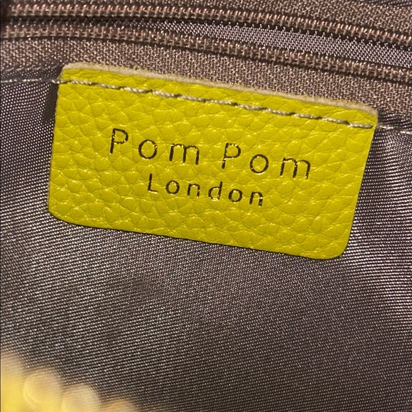 Pom Pom London yellow/green leather double zip crossbody bag - Picture 7 of 8